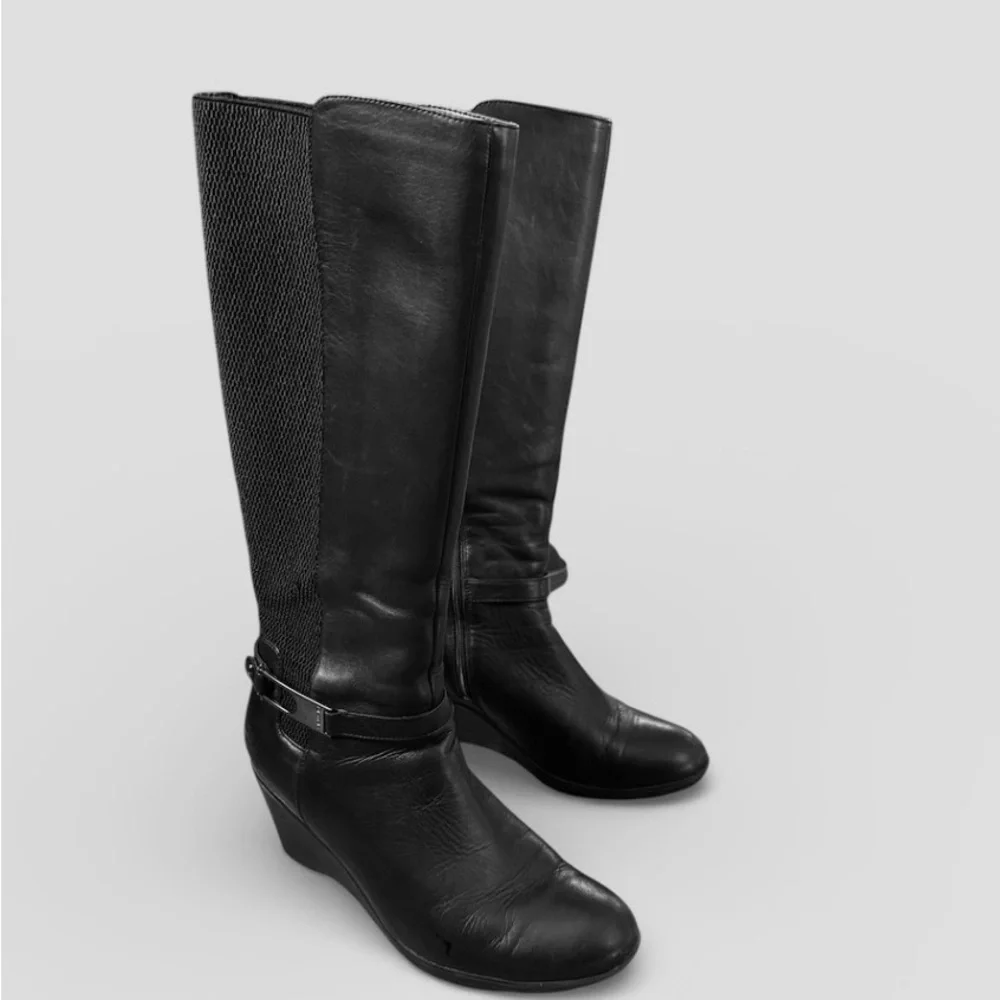 Blondo Lana leather waterproof tall wedge riding boots